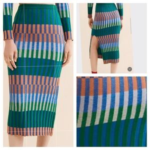 Striped Multicolor Midi Skirt